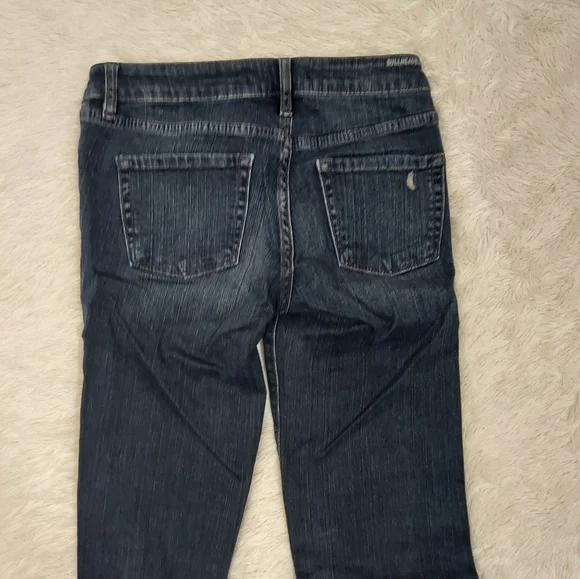 BULLHEAD BLACK Womens Juniors Bootcut Jeans Sz 3R, Stretch Dark Wash Distressed - Picture 8 of 8